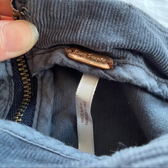 Free People Dark Blue Corduroy Mini Skirt Size 0 - Picture 5 of 5